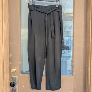 Old Navy Black Ankle Pants with Tie Waist